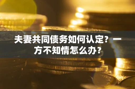 北京夫妻共同债务如何认定？一方不知情怎么办？